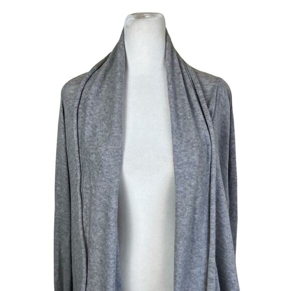 Anthropologie Guinevere Sz S Drapey Open Front Waterfall Cardigan Ruched Cinched - Picture 2 of 16